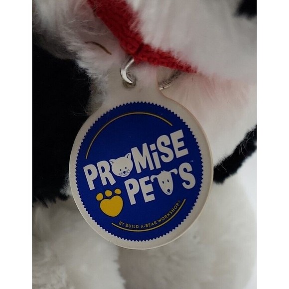Build A Bear Promise Pets B/W Border Collie Dog Plush Stuffed Animal Puppy - Picture 2 of 7